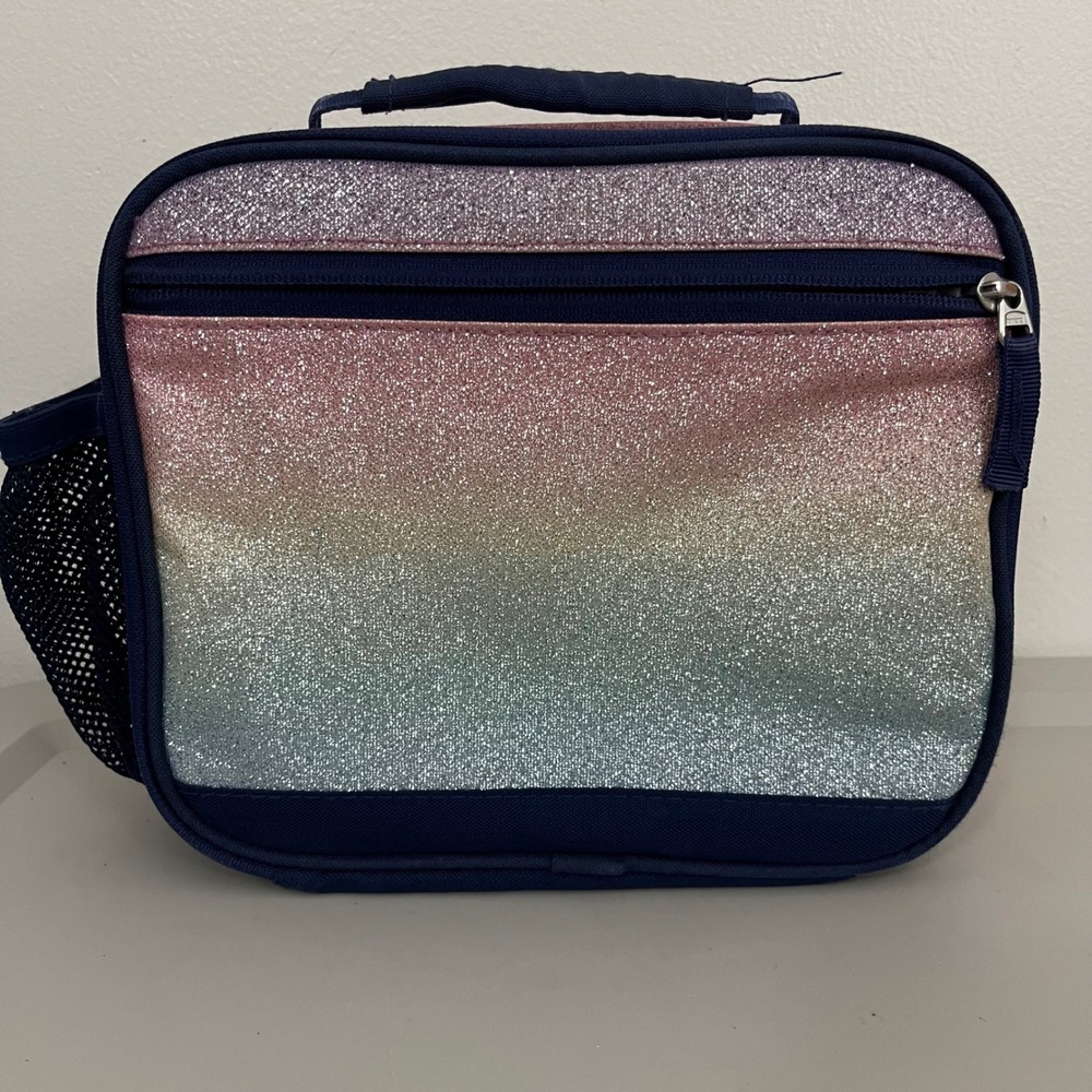 Pottery Barn Kids Mackenzie Lunch Box Ombre Glitter Navy Blue Good Condition